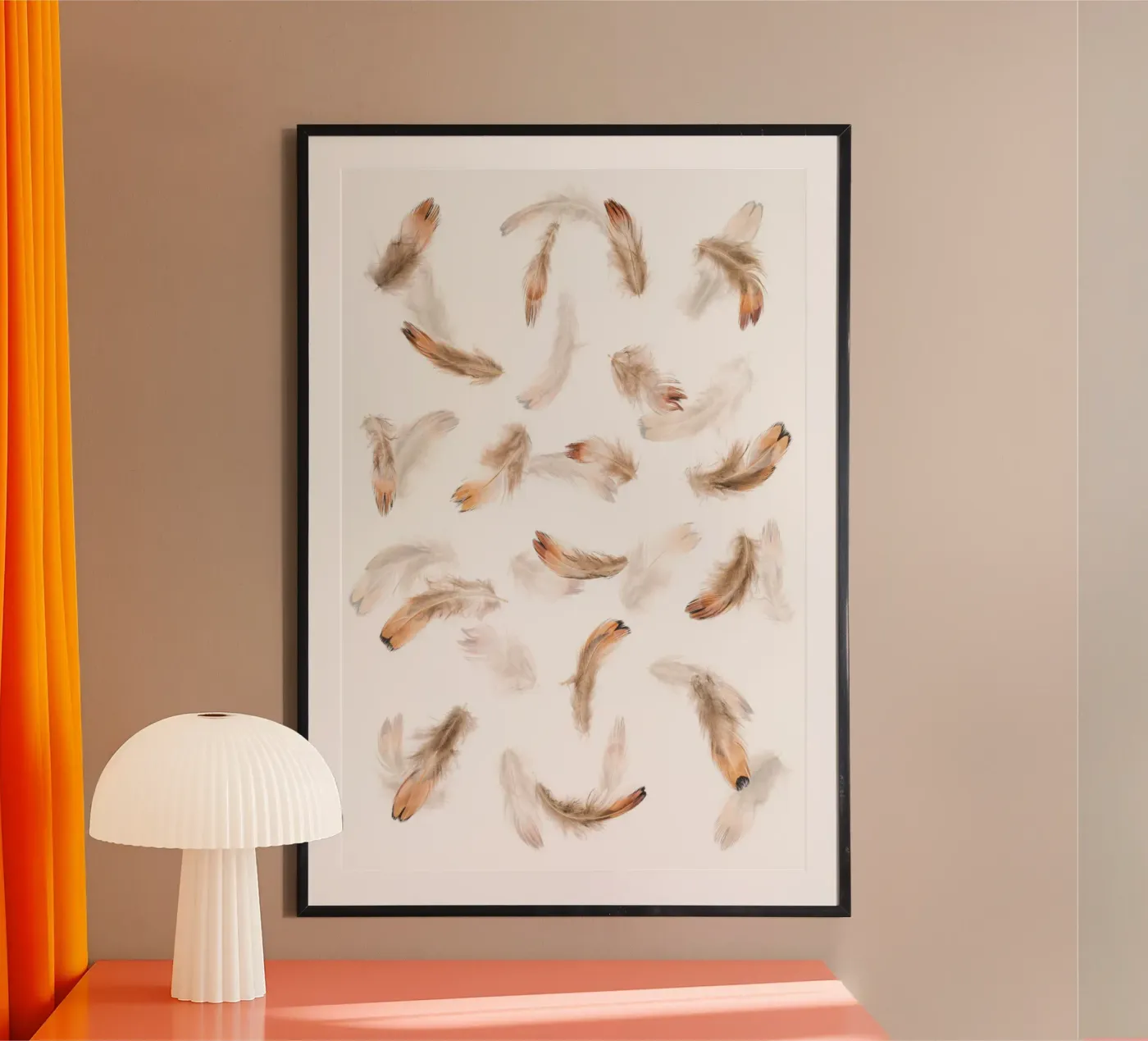 Delicate piume rosa poster da Curious Collections by Marielle Leenders