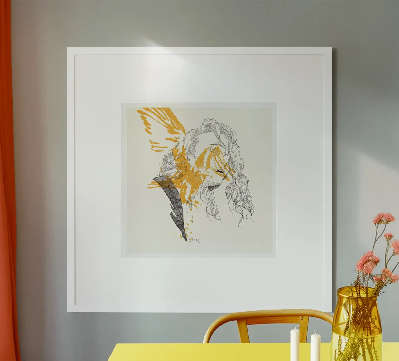 Danaë poster con telaio in plastica da Manuel Rebollo