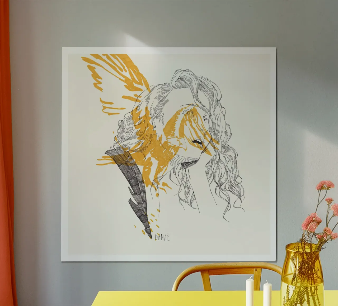 Danaë poster con telaio in plastica da Manuel Rebollo