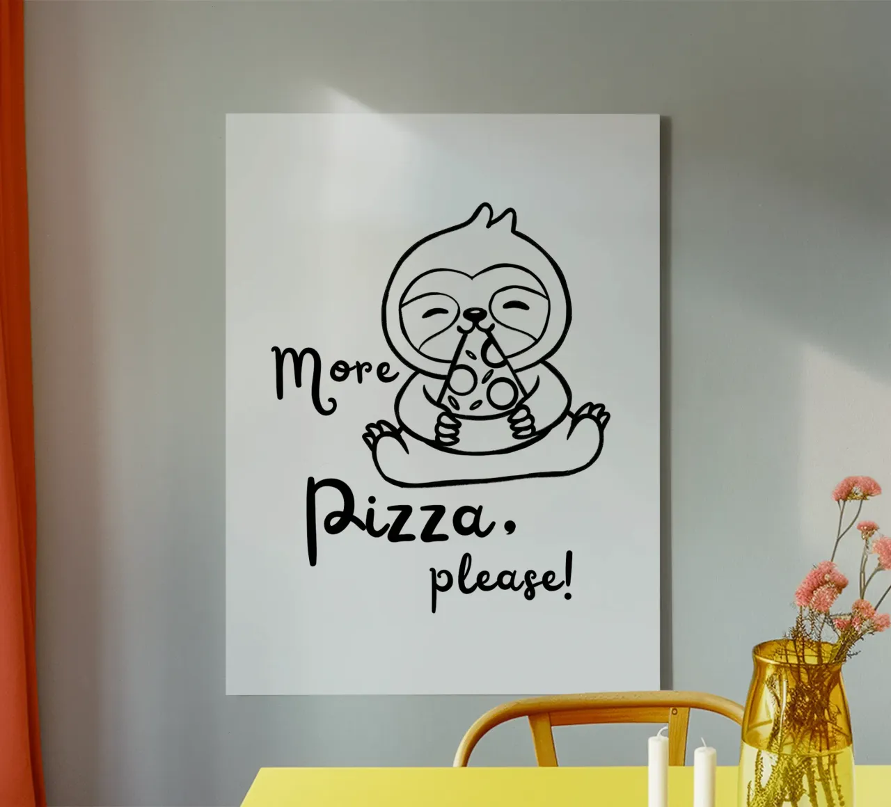 Meer pizza, alstublieft! canvas met Baklijst van ArtDesign by KBK