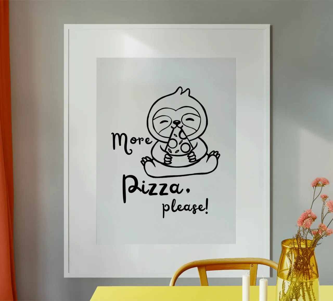 More Pizza, please! poster con telaio in legno da ArtDesign by KBK