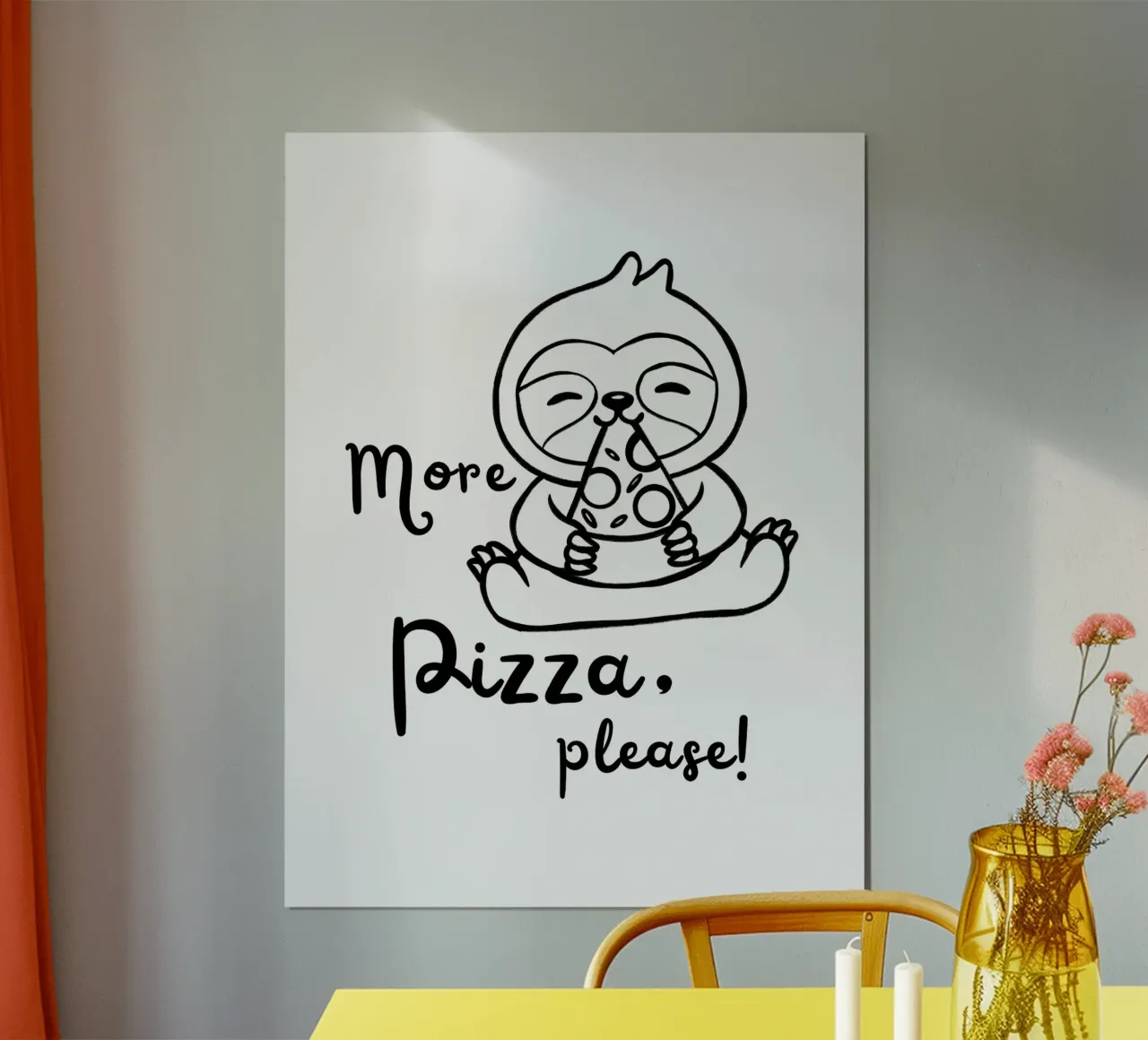 More Pizza, please! poster con telaio in legno da ArtDesign by KBK