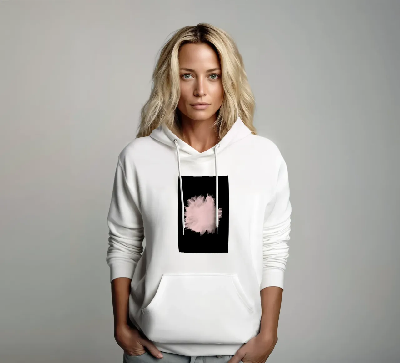 Pink Stain On Black felpa con cappuccio da cafelab