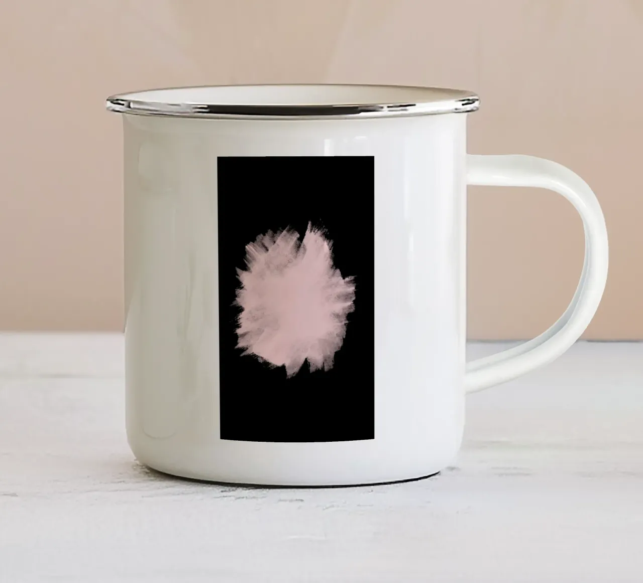 Pink Stain On Black tazza in smalto da cafelab