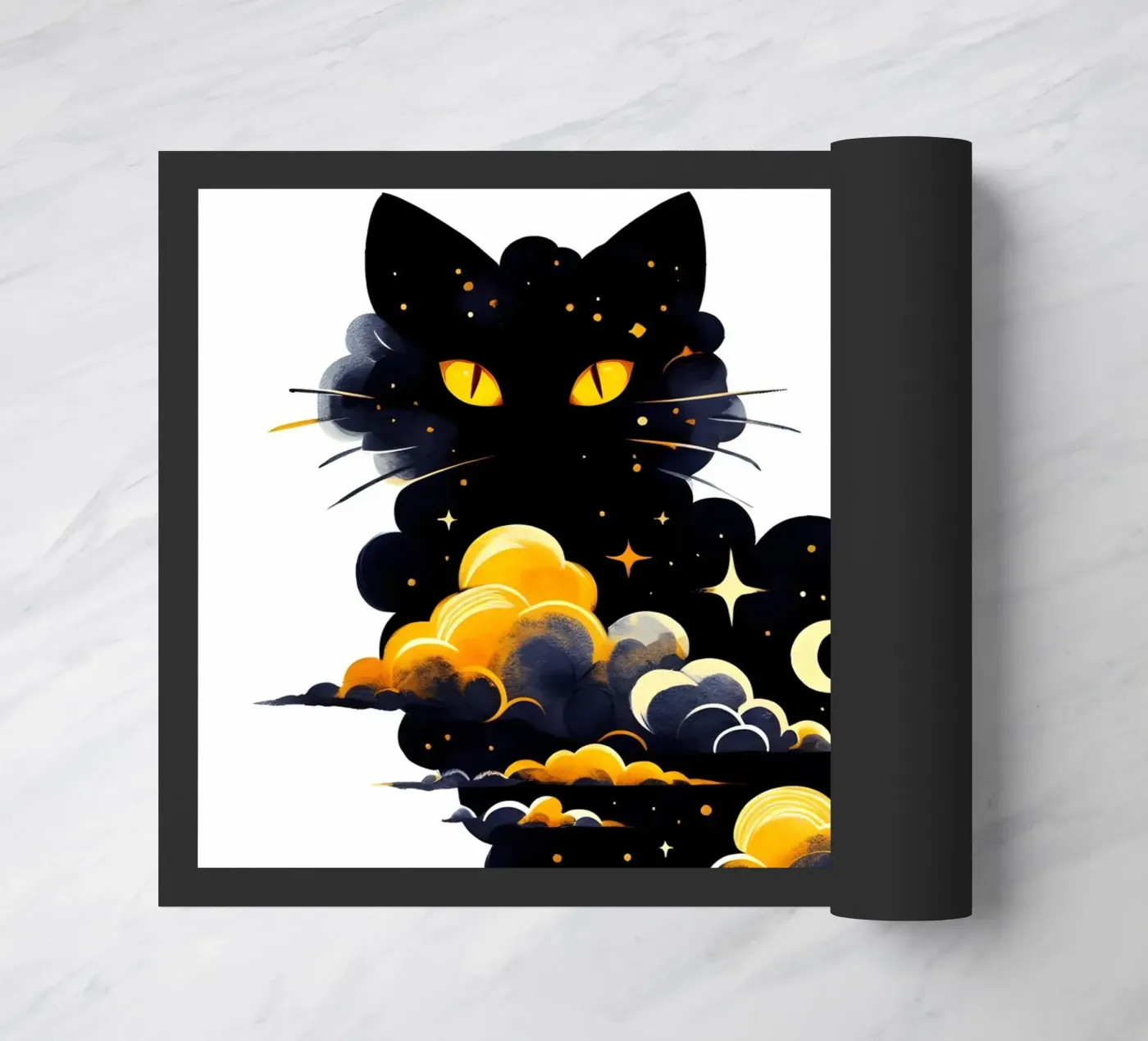 Cloudy Cat doormat by ARTOMATIC