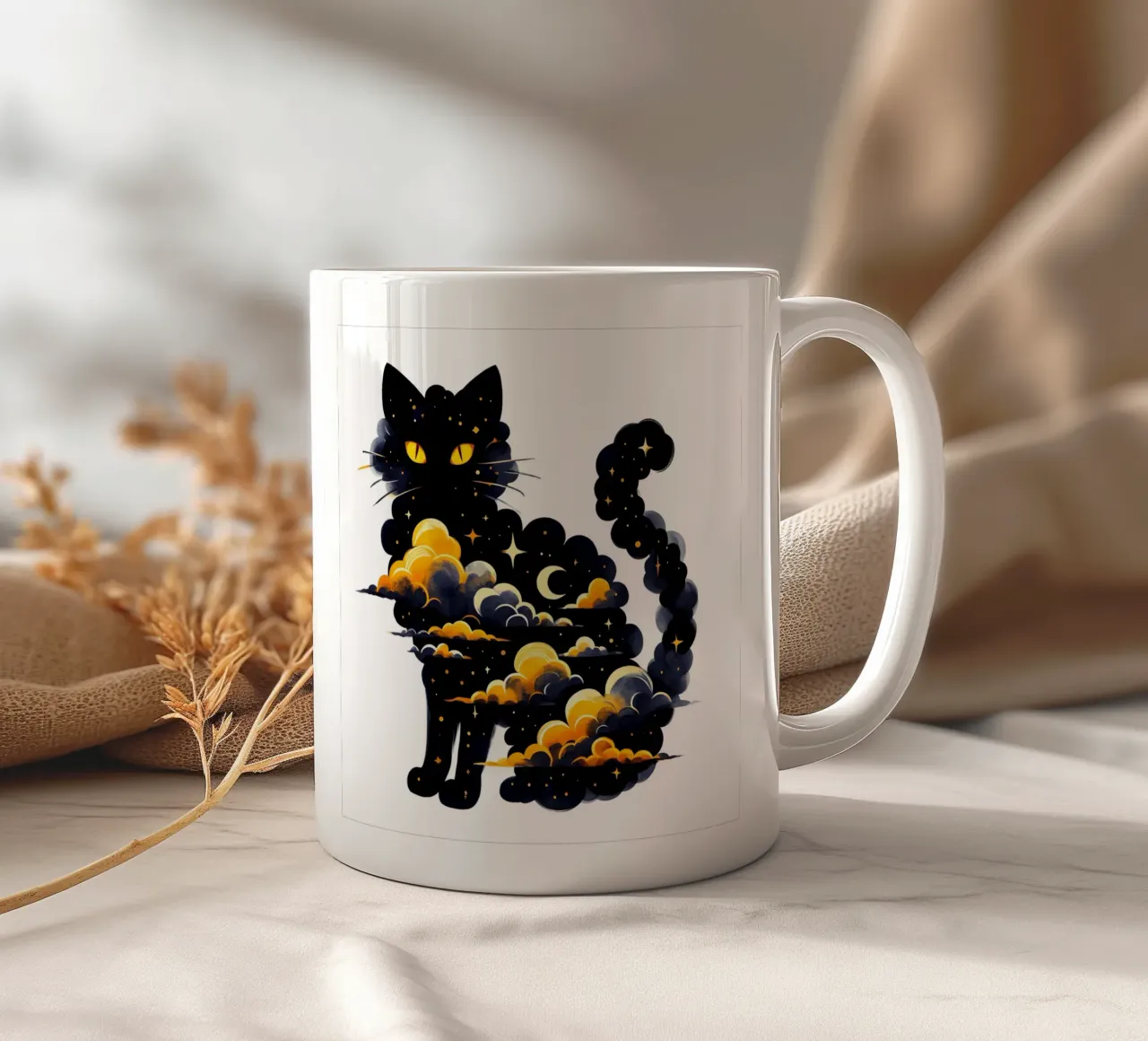 Cloudy Cat ceramic mug by ARTOMATIC