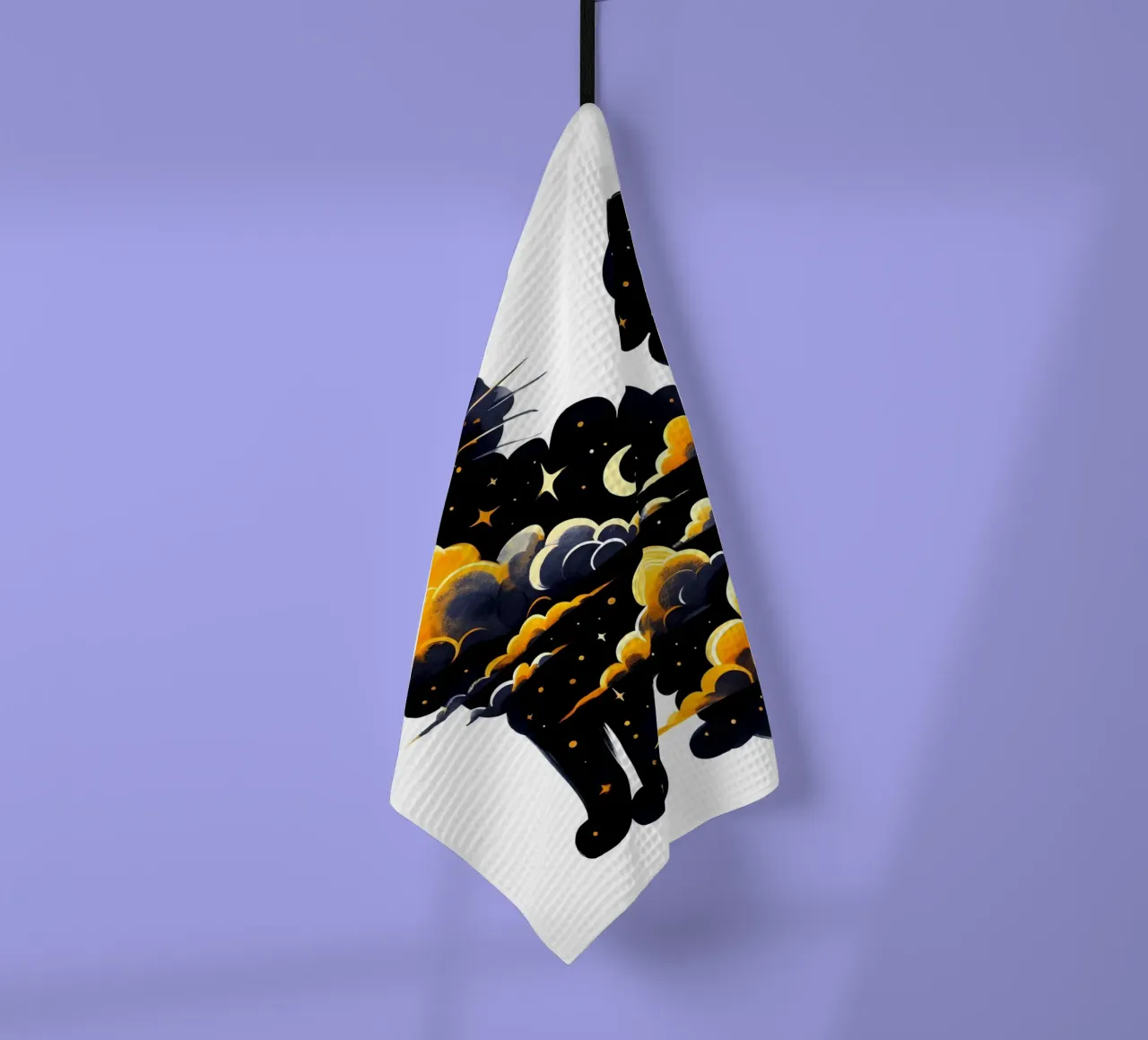 Cloudy Cat tea towel by ARTOMATIC