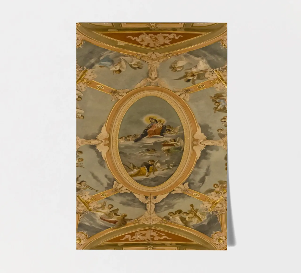 Dome of a church with old, frescoes sticker sheet by Curious Collections by Marielle Leenders