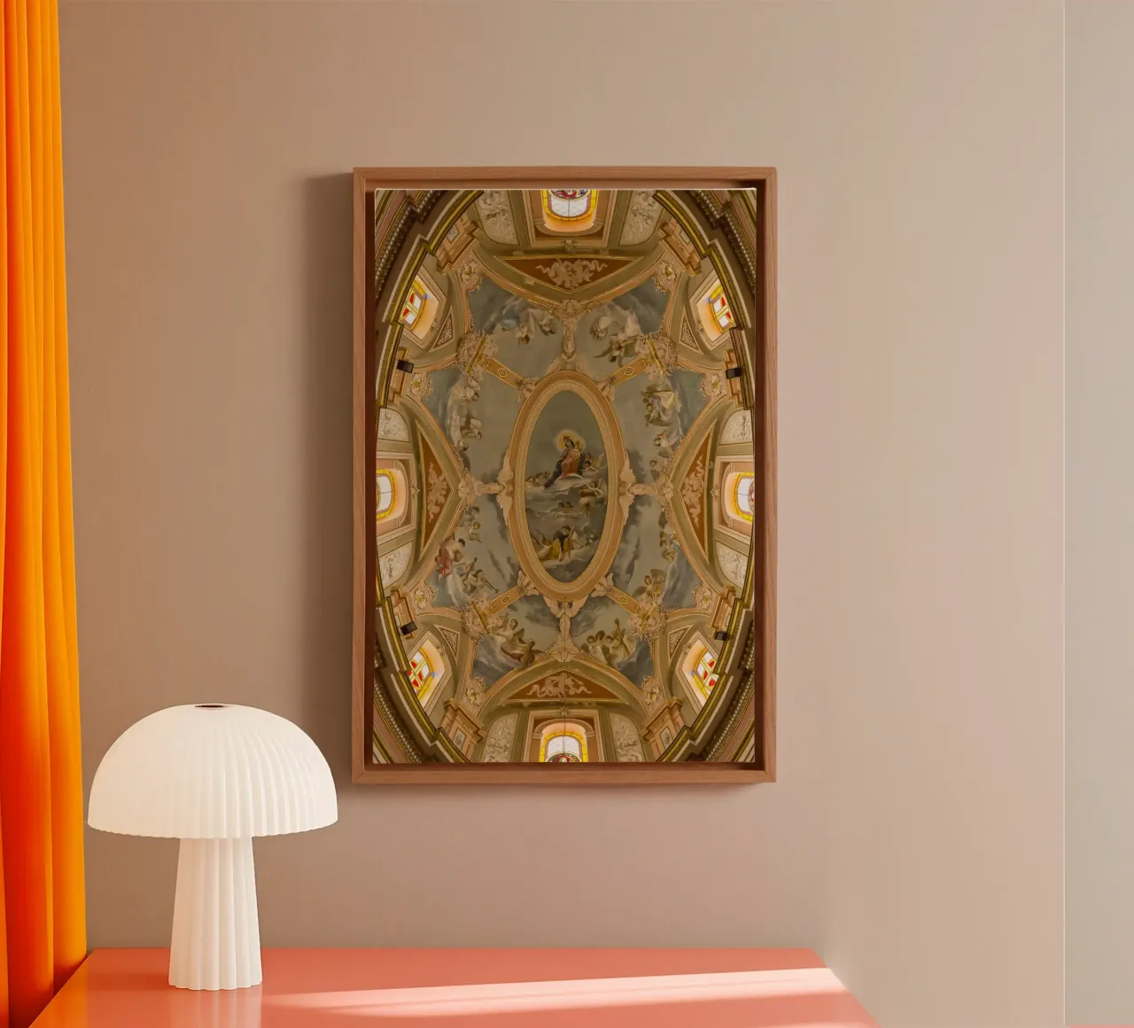 Dome of a church with old, frescoes canvas by Curious Collections by Marielle Leenders