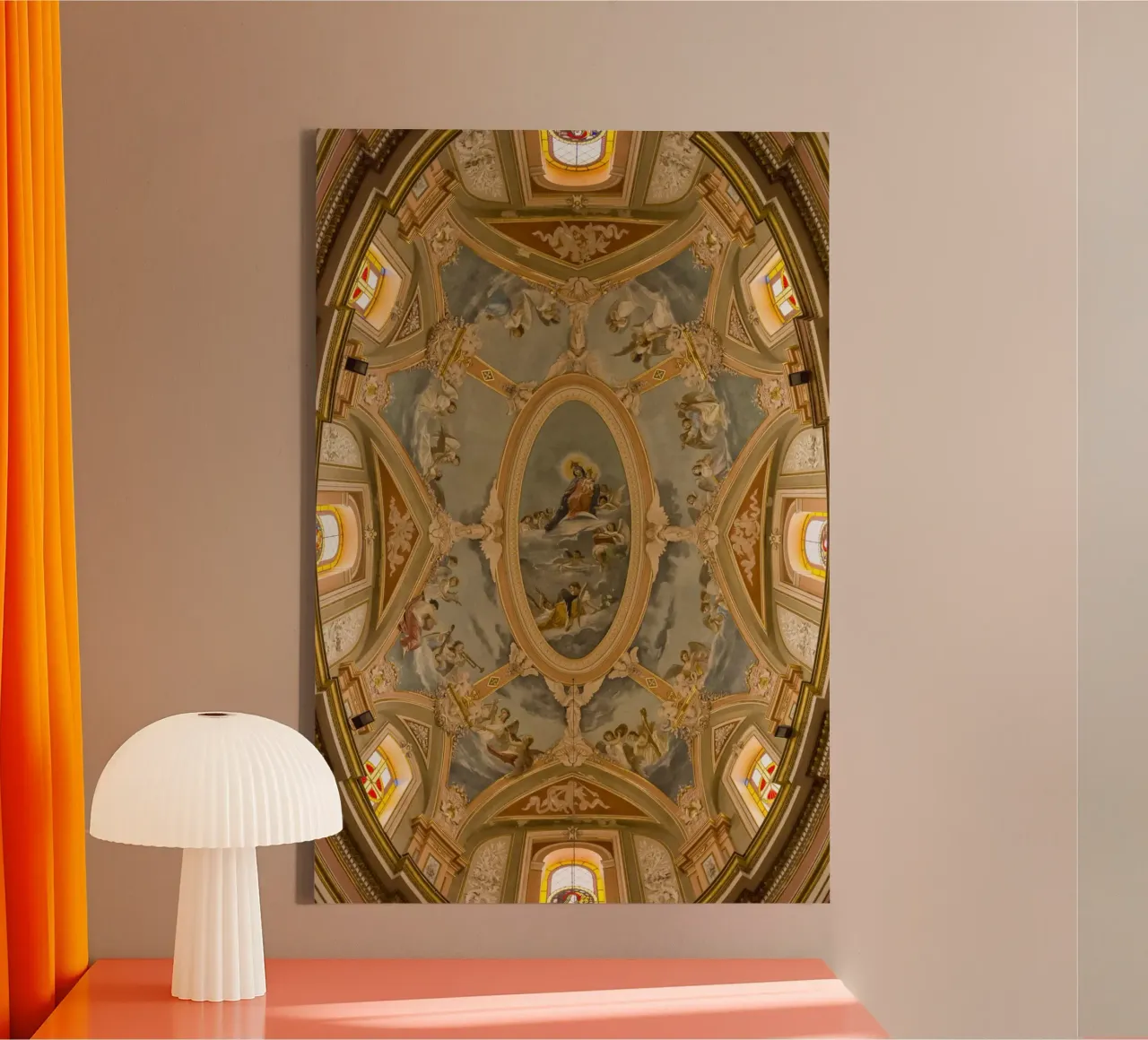 Dome of a church with old, frescoes canvas by Curious Collections by Marielle Leenders