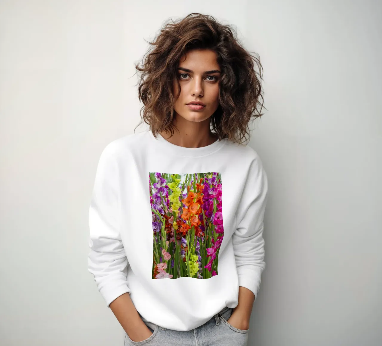 Fioriture vibranti di gladioli felpa da Curious Collections by Marielle Leenders