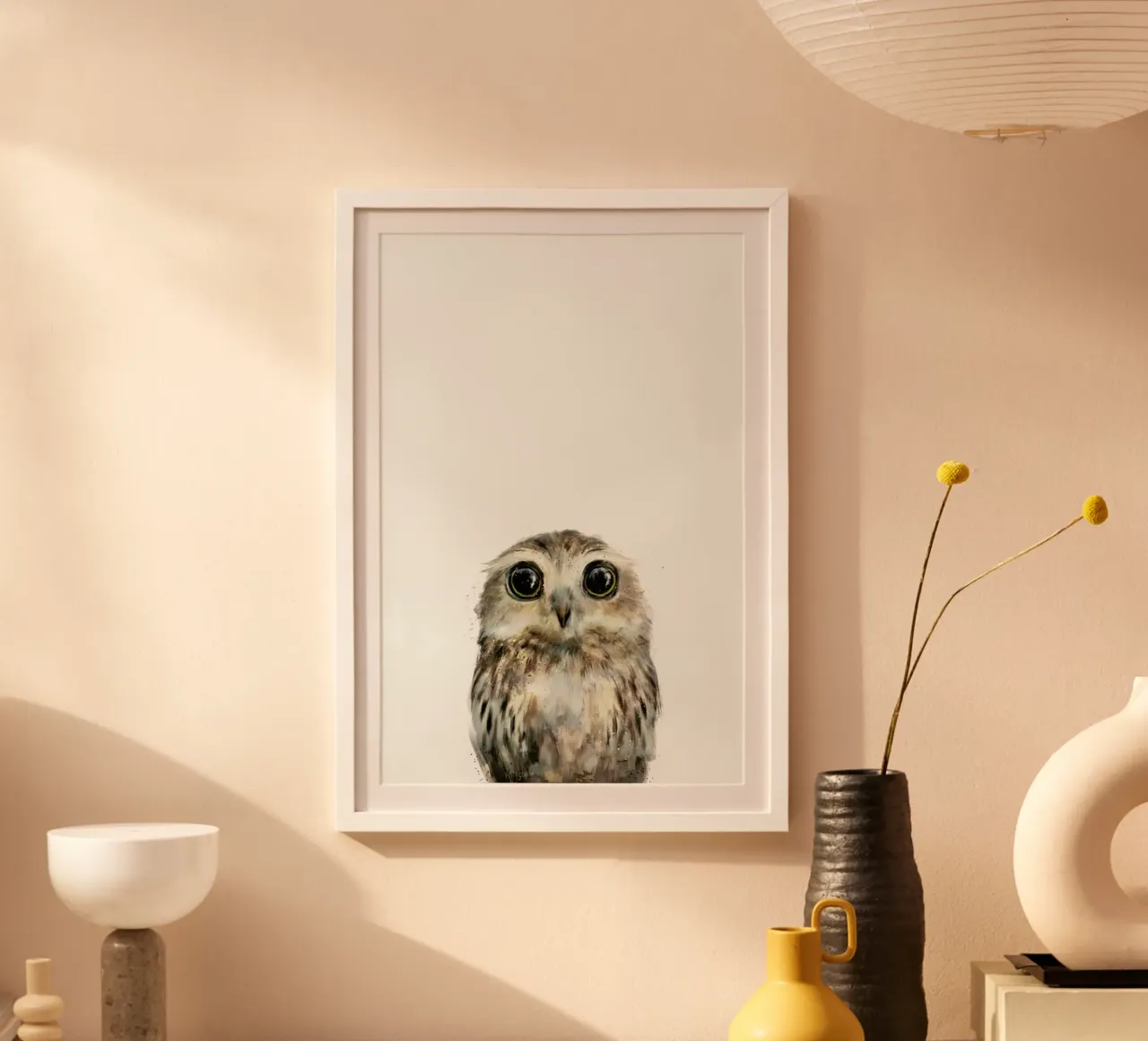 Little Owl poster con telaio in plastica da Amy Hamilton