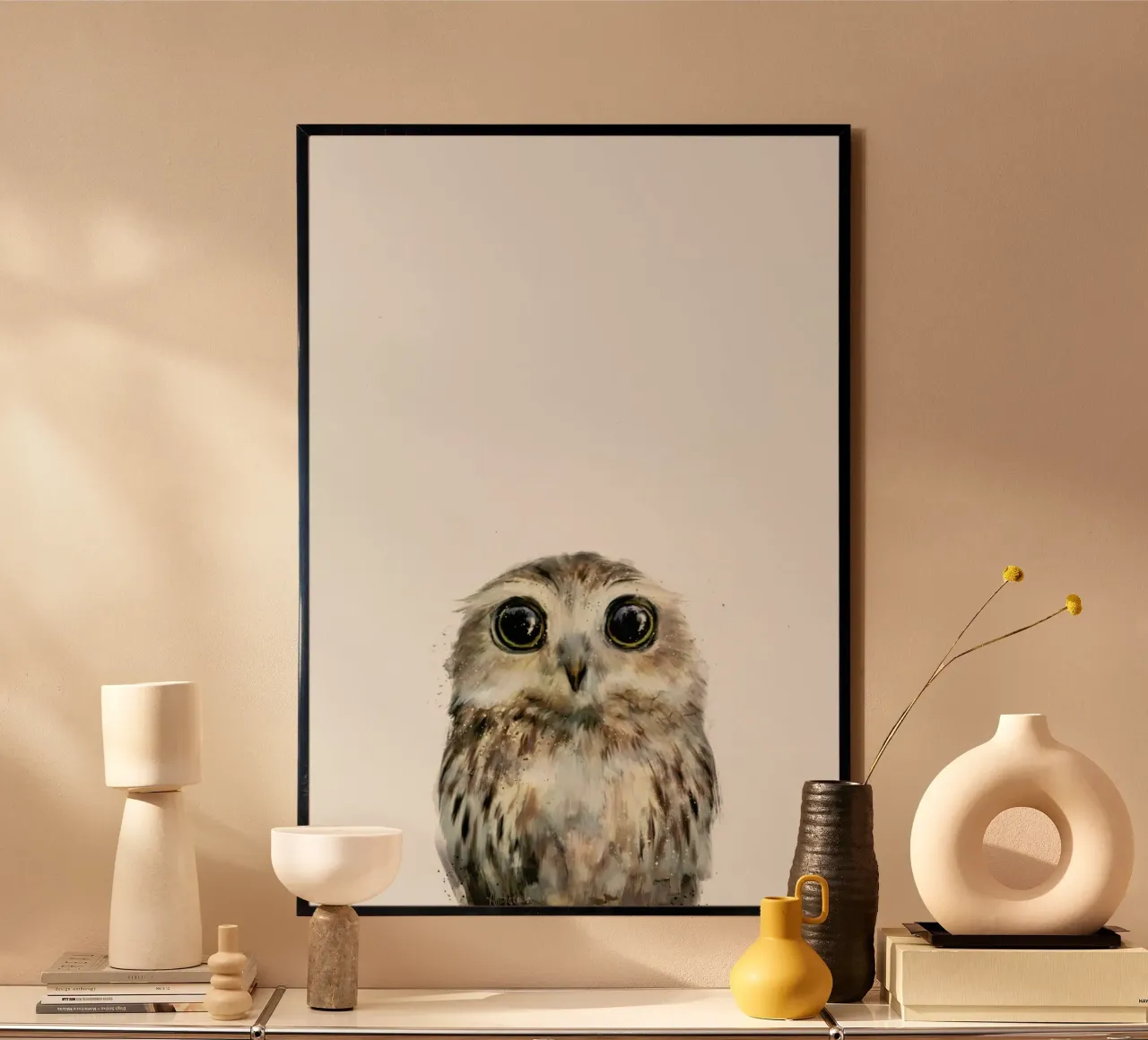Little Owl poster con telaio in plastica da Amy Hamilton