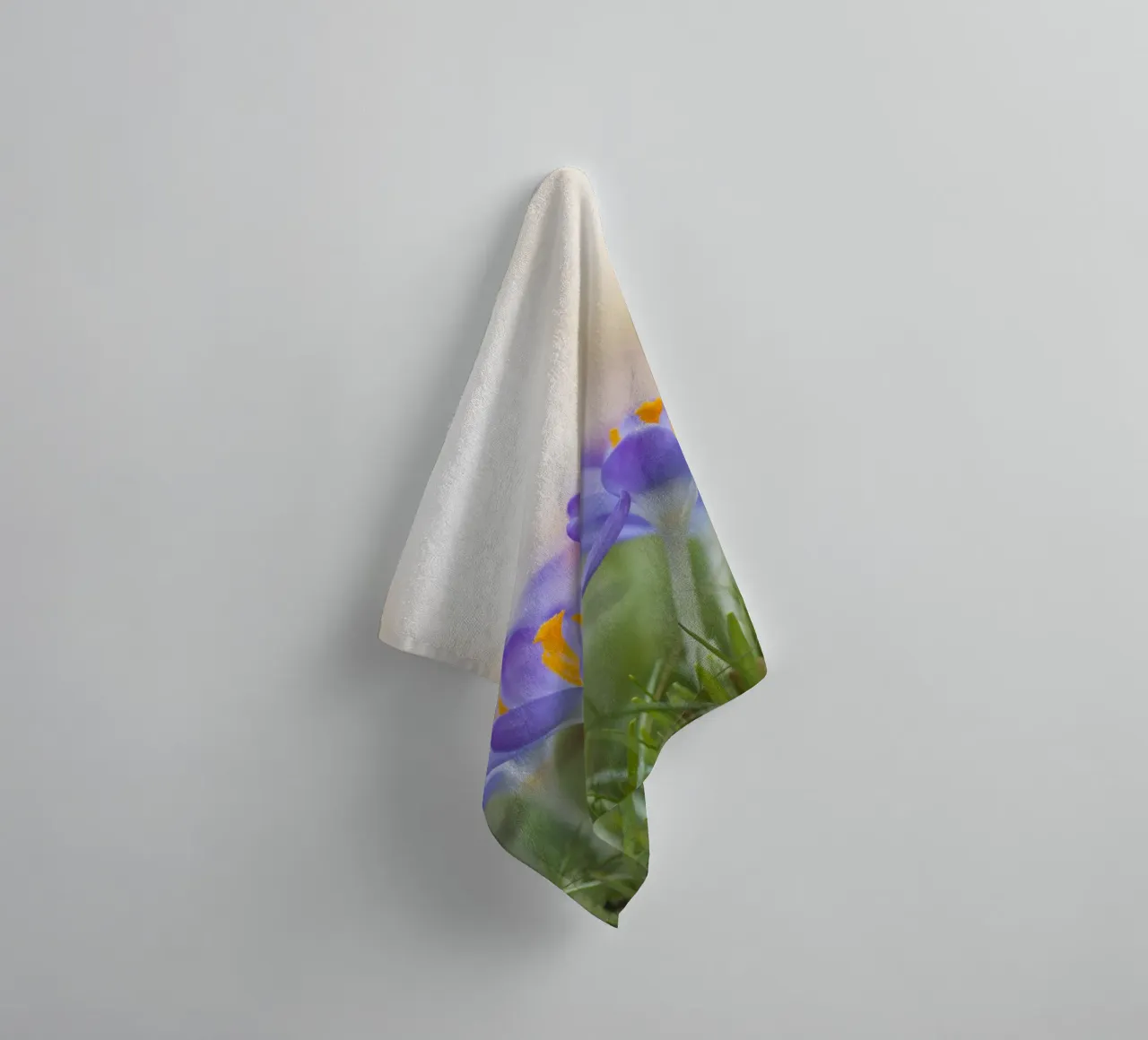 Purple Crocuses towel by Curious Collections by Marielle Leenders