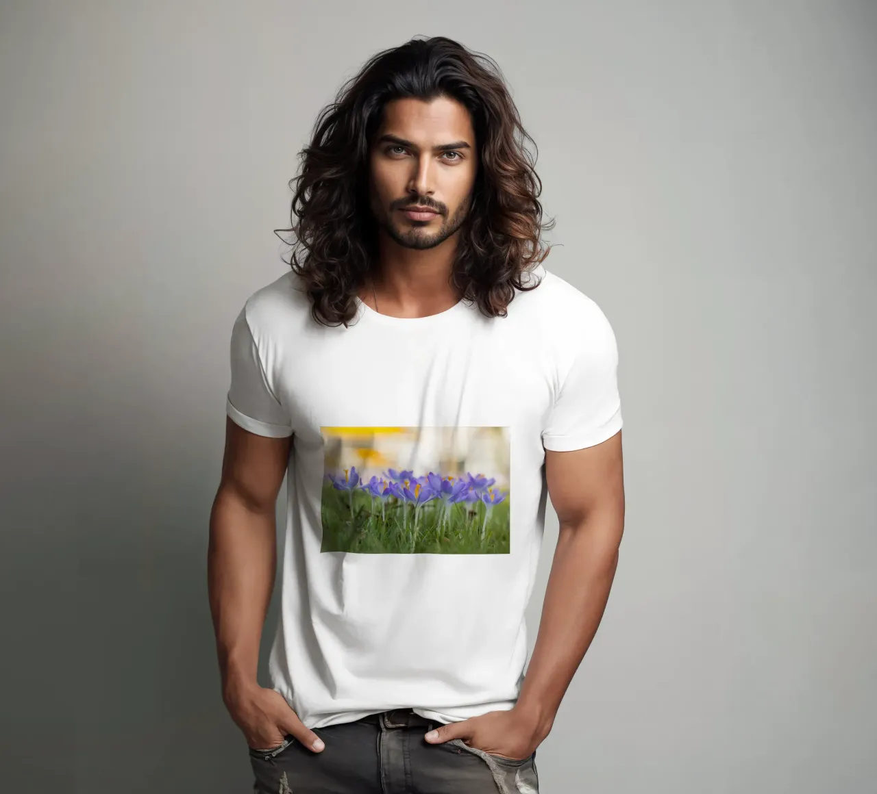 Purple Crocuses t-shirt by Curious Collections by Marielle Leenders