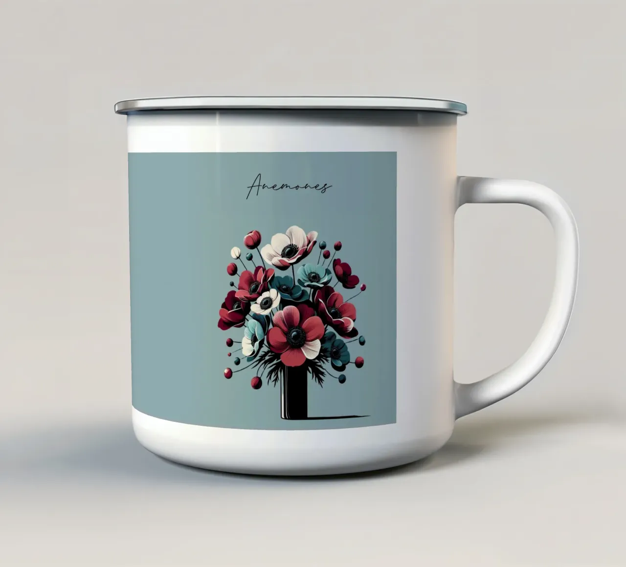 Anemonen tazza in smalto da Digital Naive