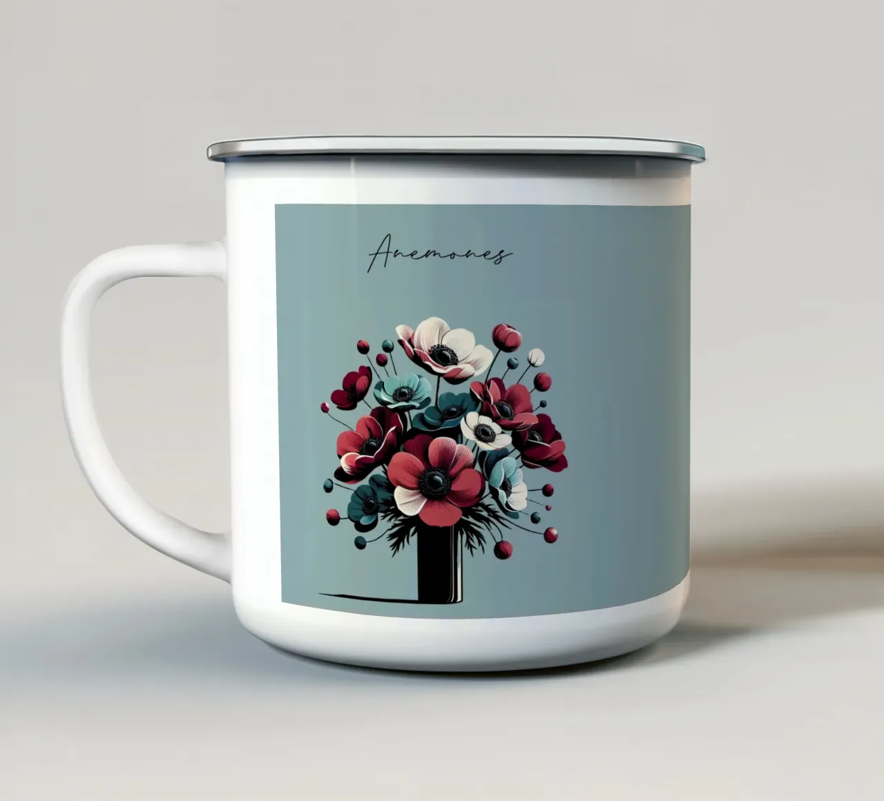 Anemonen tazza in smalto da Digital Naive