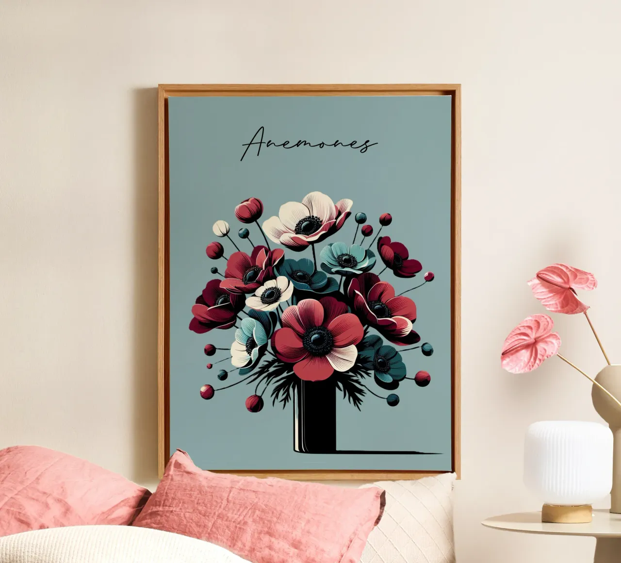 Anemonen tela con Cornice a cassetta da Digital Naive