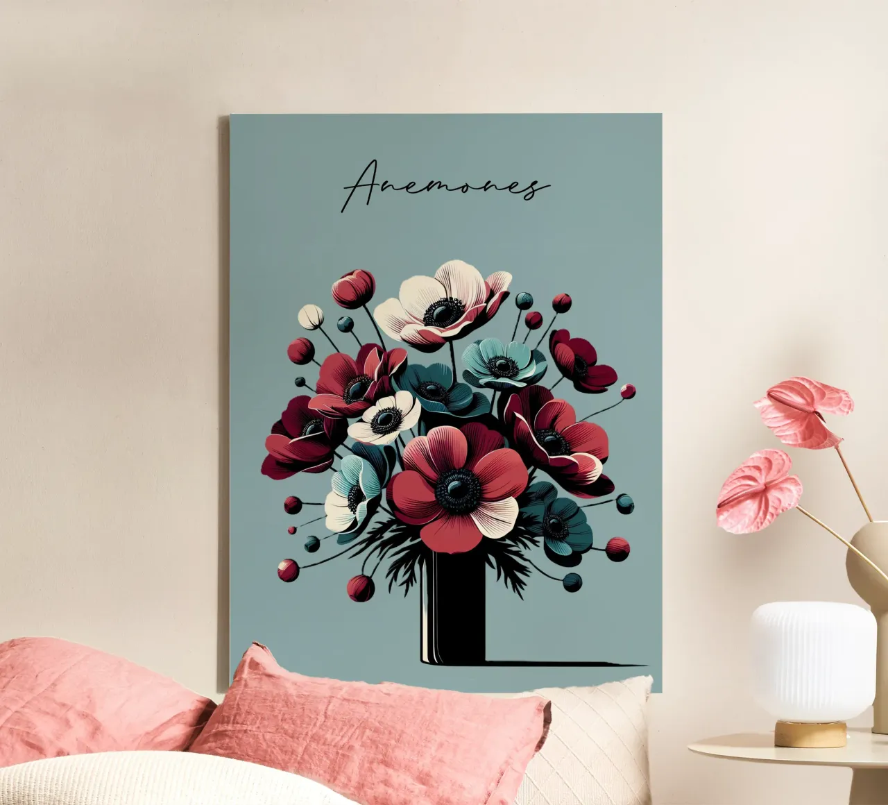 Anemonen tela con Cornice a cassetta da Digital Naive
