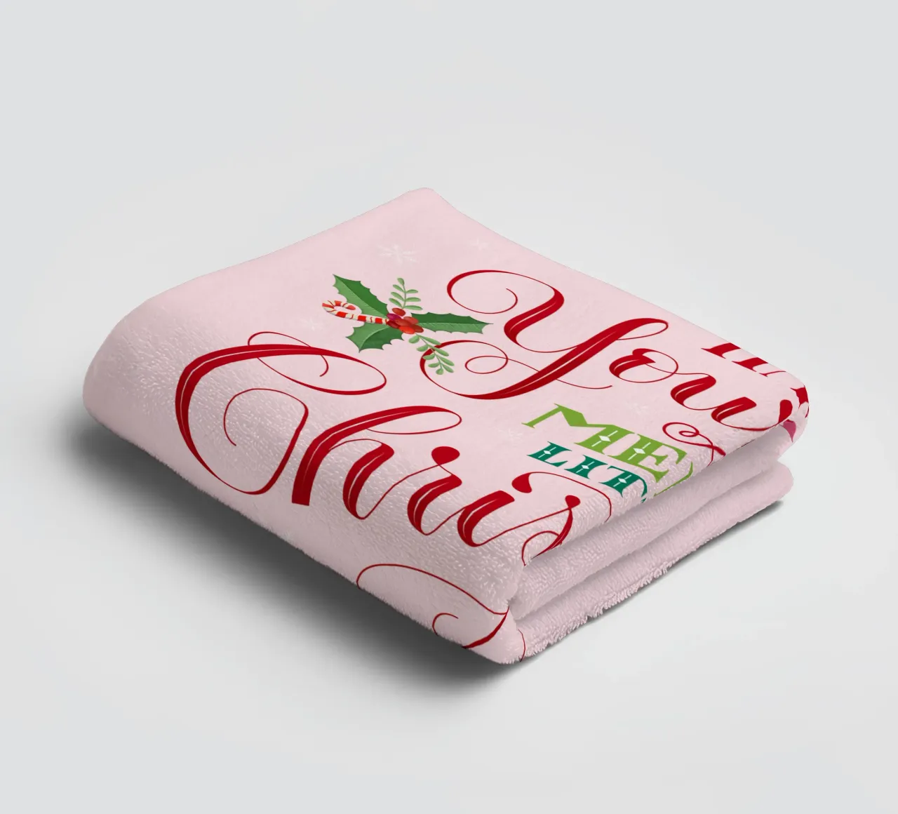 Passez un joyeux petit Noël. Frohe Weihnachten. serviette de bain de CalliLetters