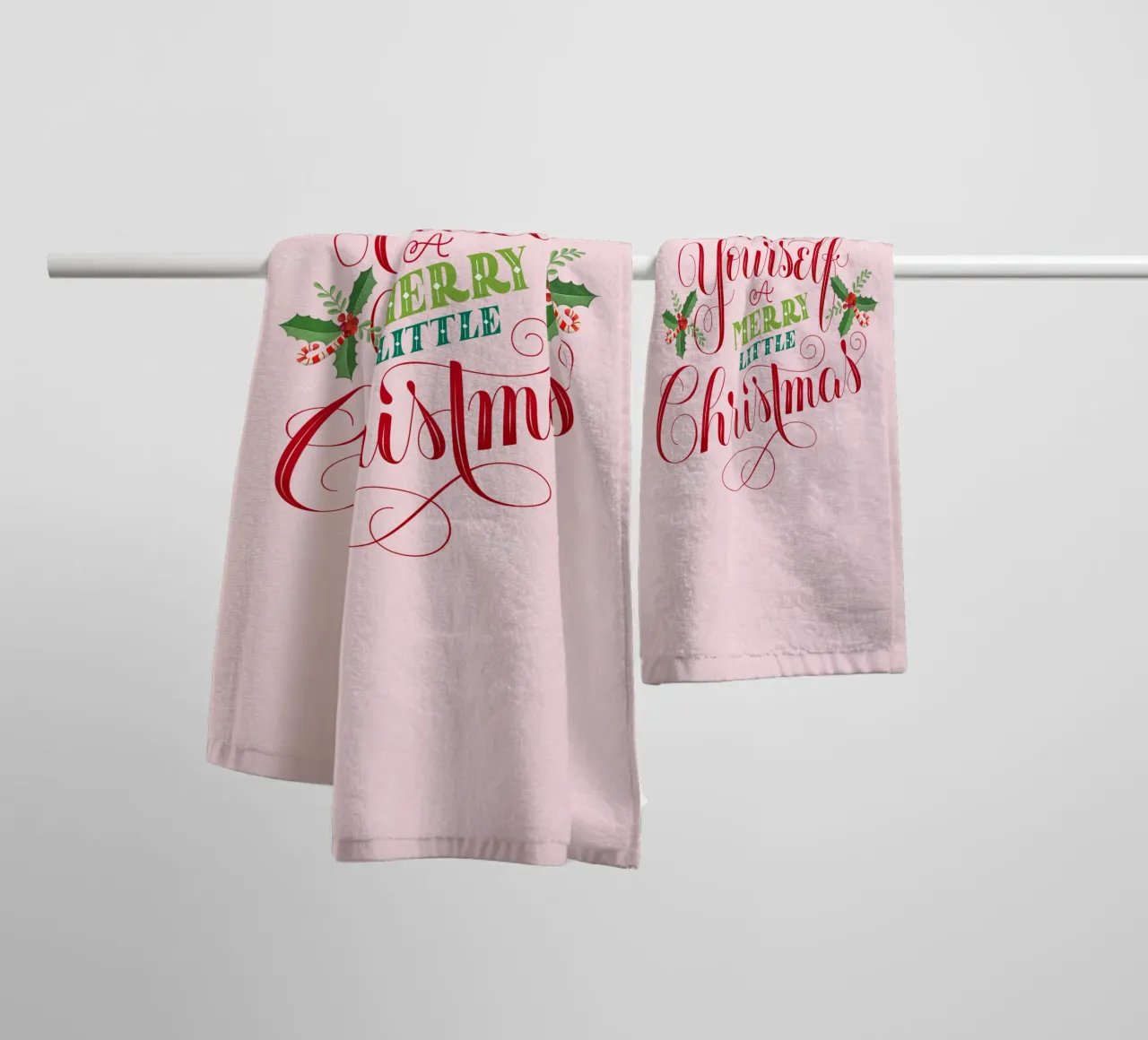Passez un joyeux petit Noël. Frohe Weihnachten. serviette de bain de CalliLetters