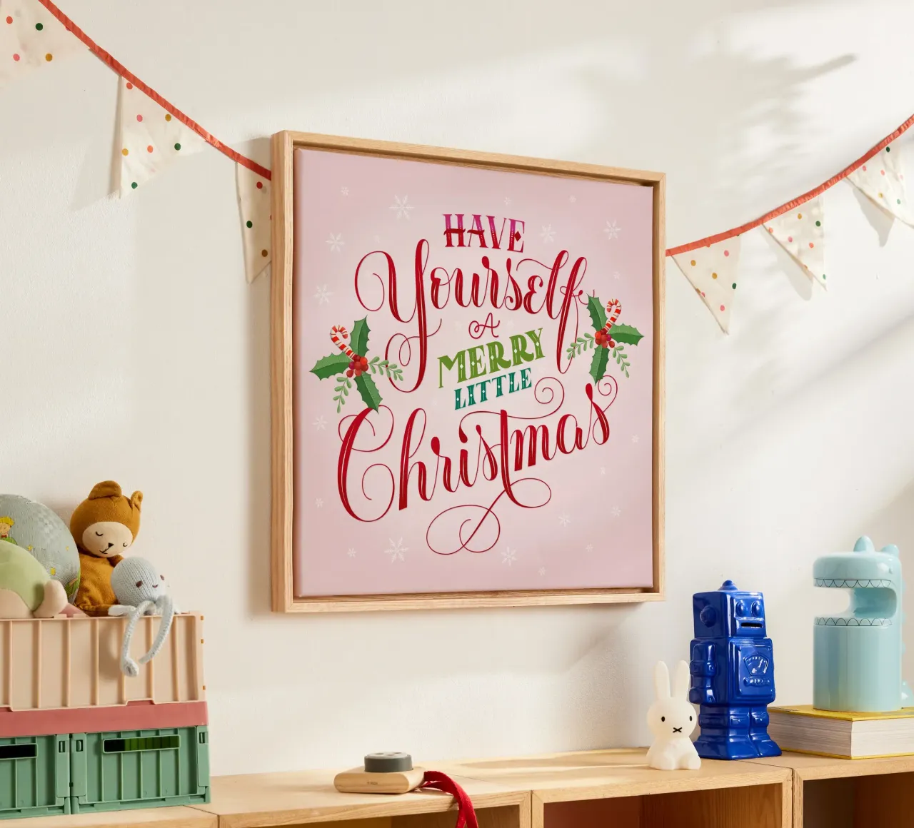 Feliz Navidad. Feliz Navidad. lienzo con Marco flotante de CalliLetters