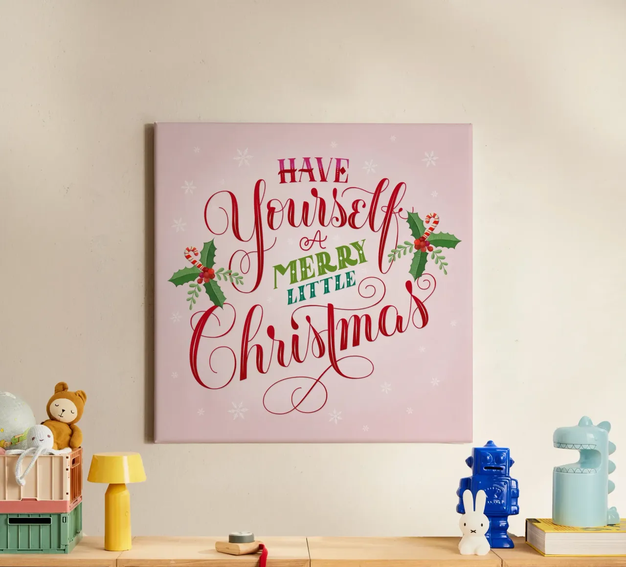 Feliz Navidad. Feliz Navidad. lienzo con Marco flotante de CalliLetters