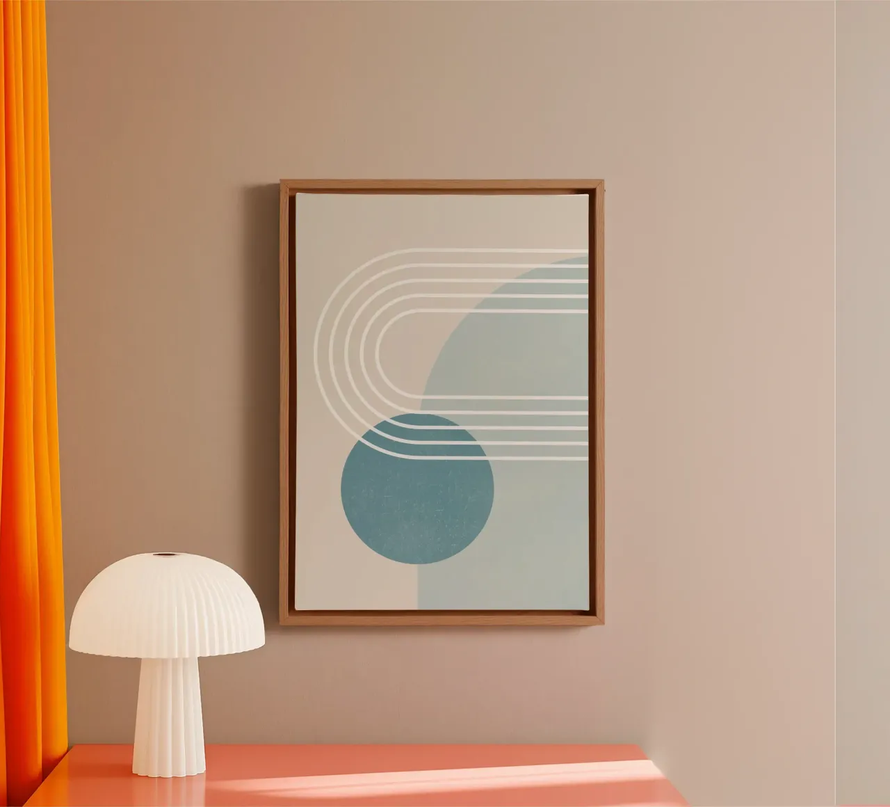 Geometrisch abstract 102 canvas met Baklijst van Gaite
