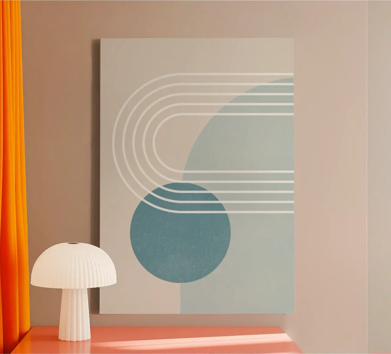 Geometrisch abstract 102 canvas met Baklijst van Gaite