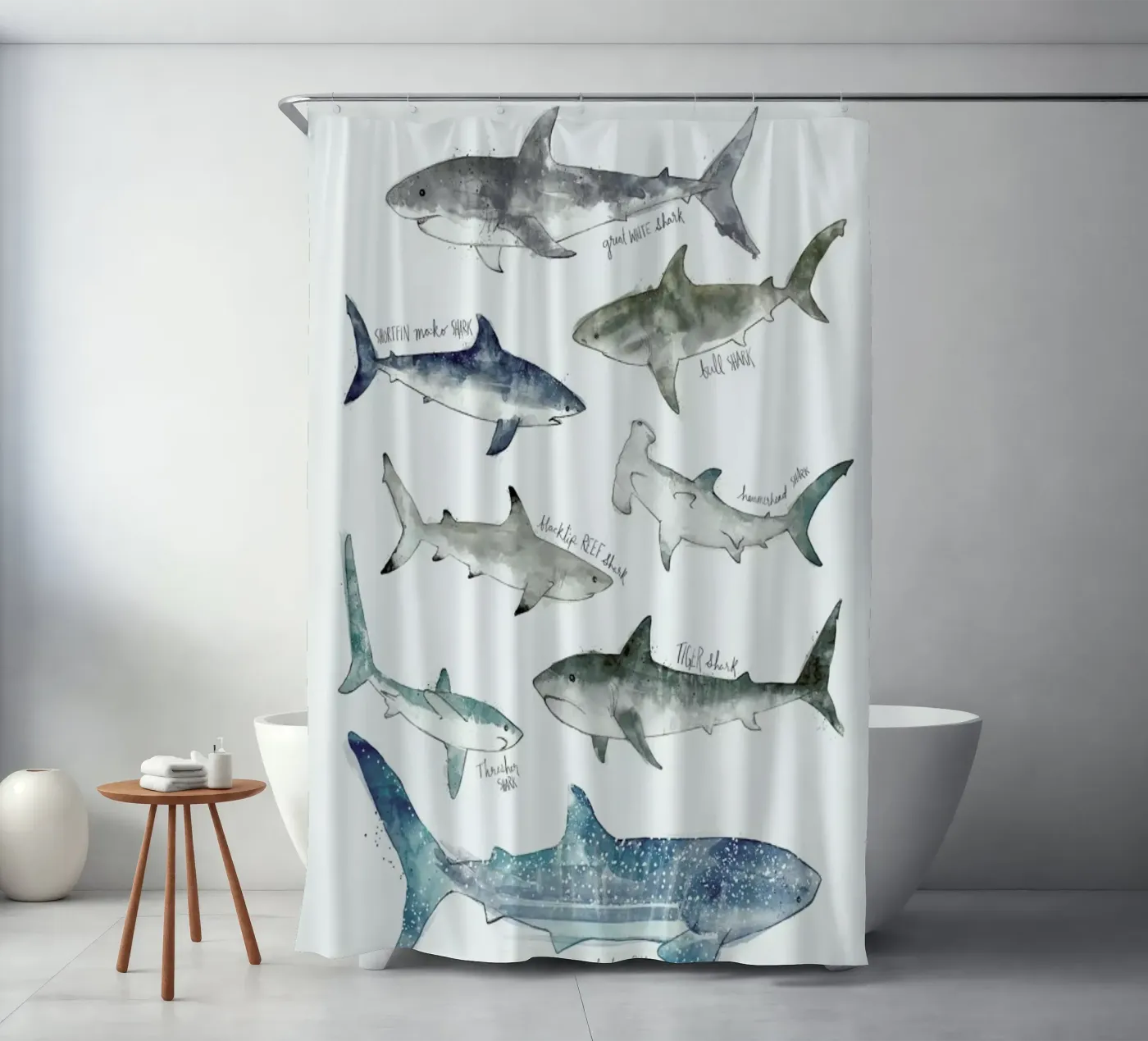 Sharks Duschvorhang von Amy Hamilton