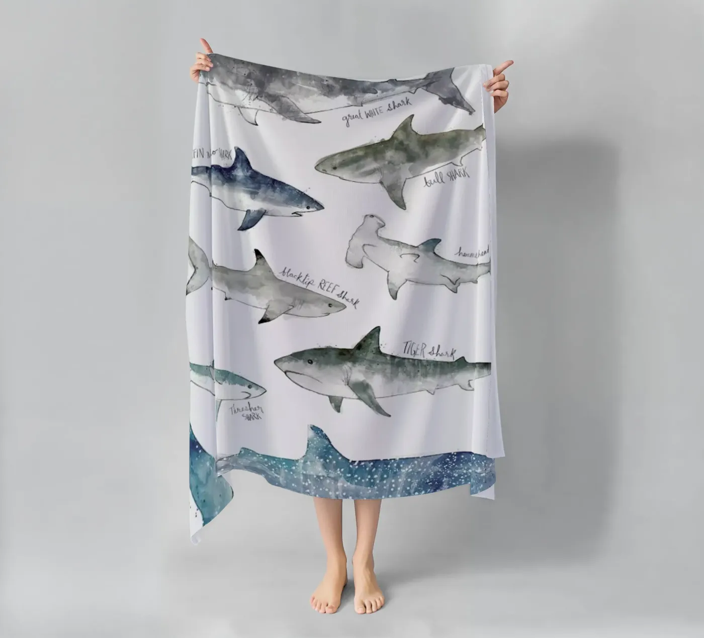 Sharks Strandtuch von Amy Hamilton