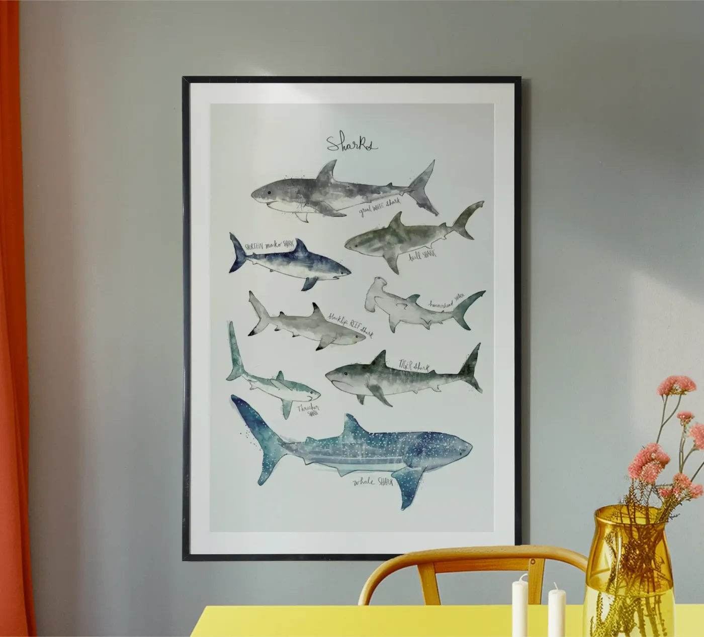 Sharks poster van Amy Hamilton