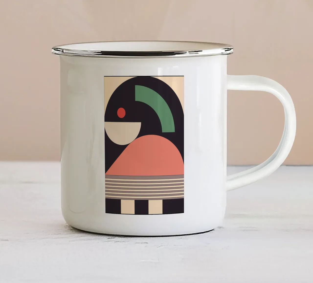Astrazione geometrica 40 tazza in smalto da Gaite