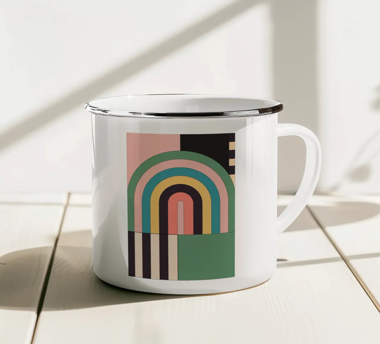 Astrazione geometrica 41 tazza in smalto da Gaite