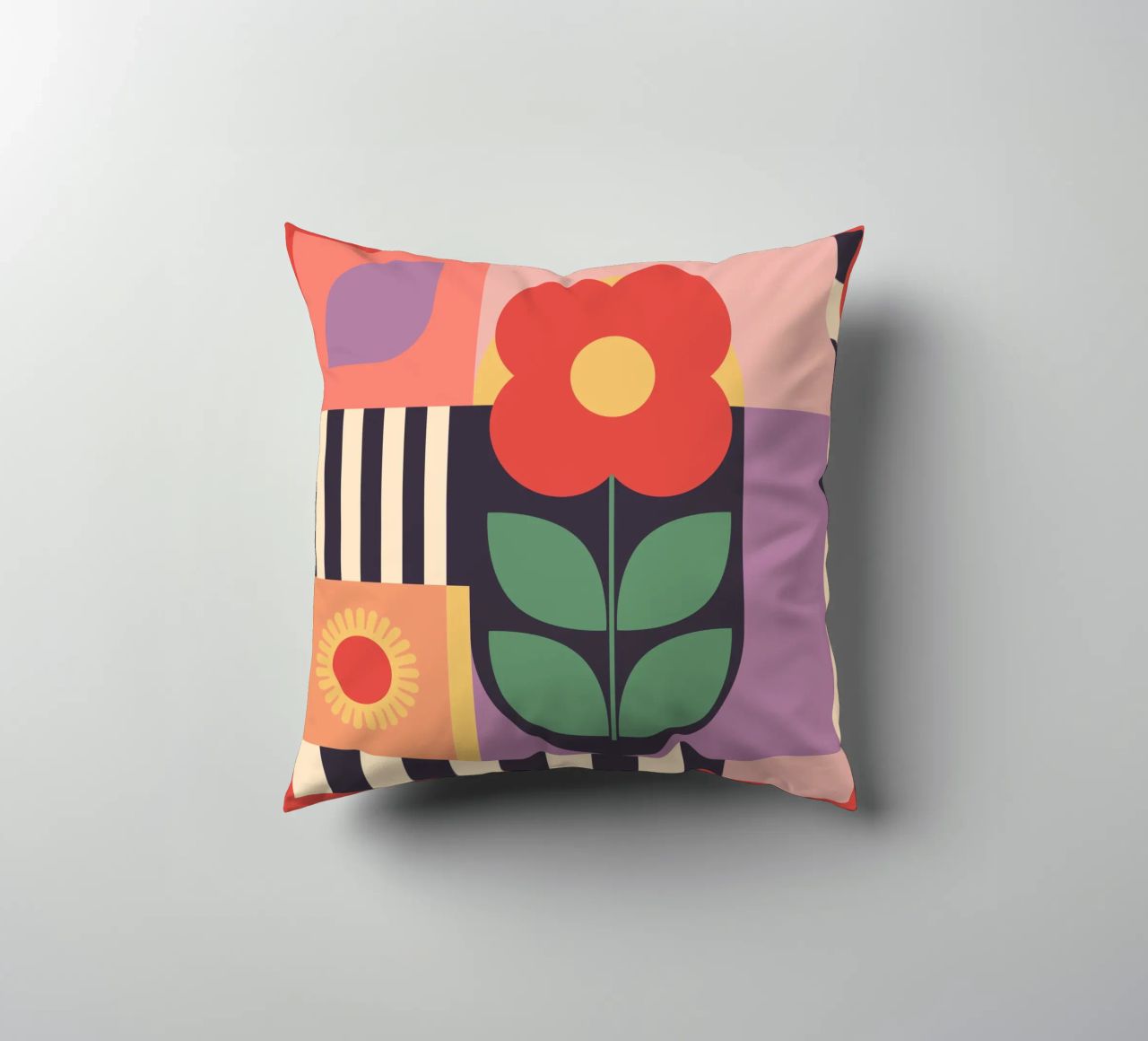 Floral Geometry 11 decorative cushion by Gaite