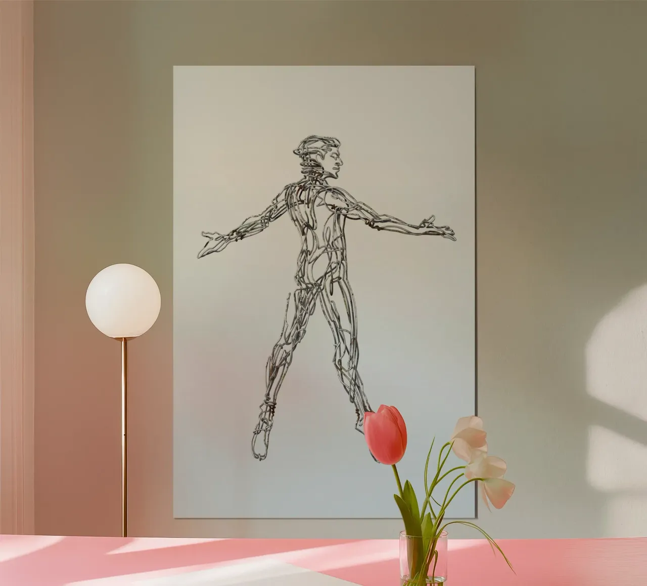 Embracing the world poster with plastic frame by Artascy Art
