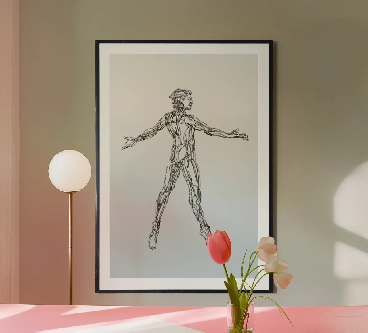 Embracing the world poster with plastic frame by Artascy Art