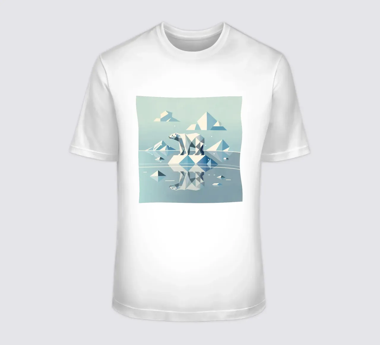 Orso polare geometrico su una banchisa - Calma artica t-shirt da namosh