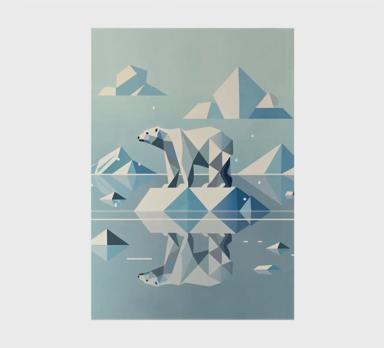 Geometric polar bear on an ice floe - Arctic calm notebook by namosh