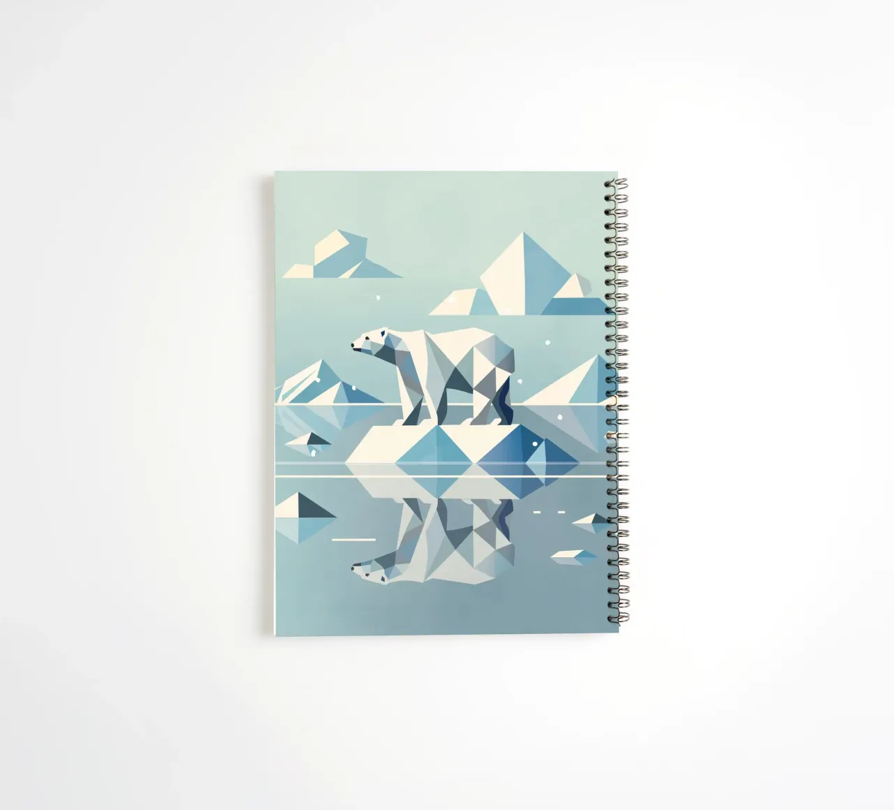 Geometrischer Eisbär auf Eisscholle – Arktische Ruhe Ringbuch von namosh