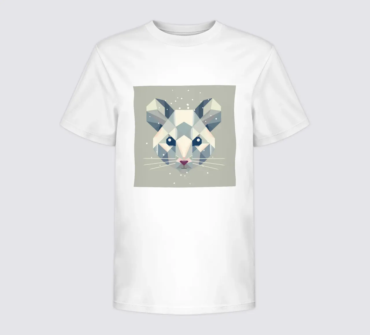 Geometrische sneeuwmuis - Winter dierenportret kinder t-shirt van namosh