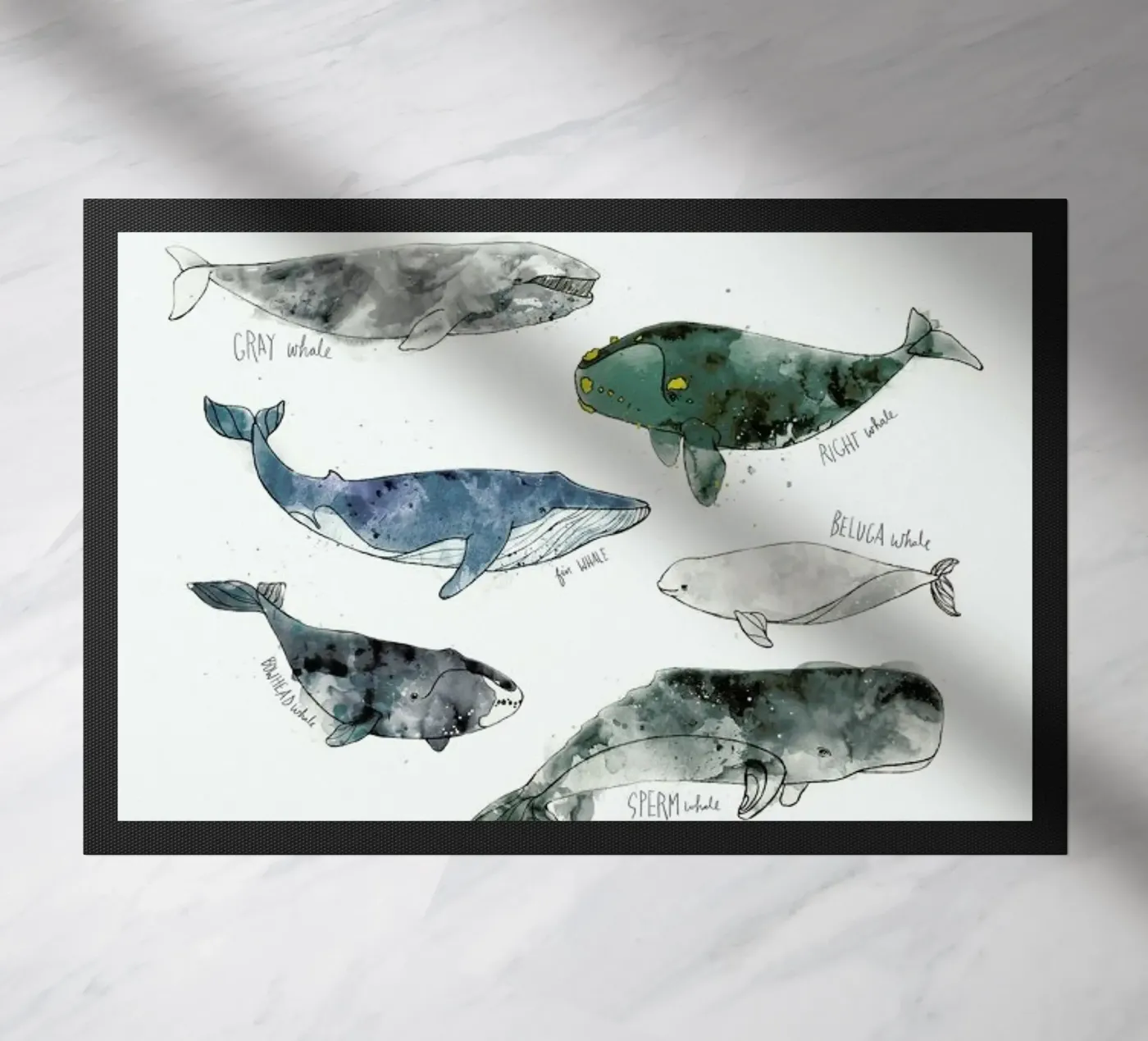 Whales deurmat van Amy Hamilton