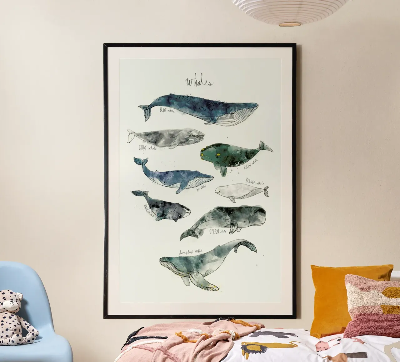 Whales poster con telaio in plastica da Amy Hamilton