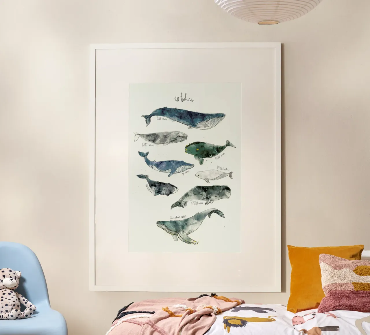 Whales poster con telaio in plastica da Amy Hamilton