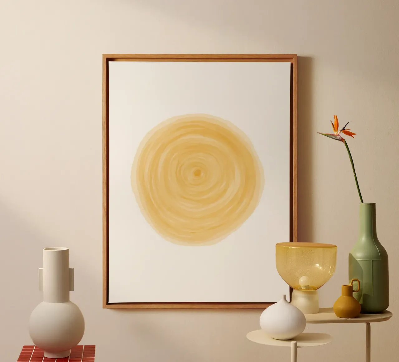 Meditation - Solarplexus-Chakra Leinwand mit Schattenfugenrahmen von Studio B