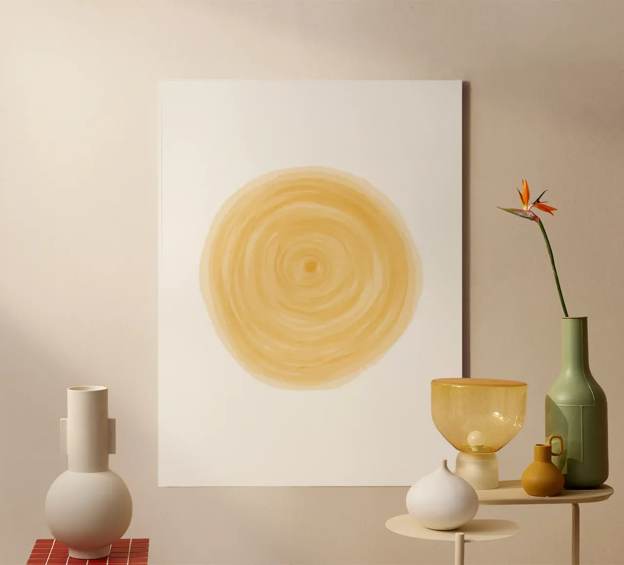 Meditation - Solarplexus-Chakra Leinwand mit Schattenfugenrahmen von Studio B