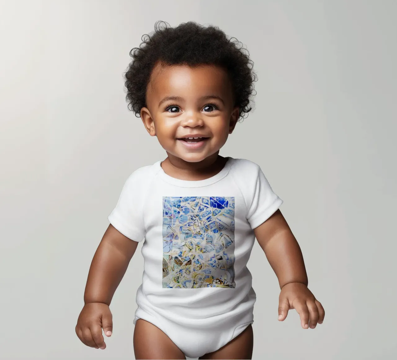 Mosaik von Barcelona 01 Kurzarm Babybody von amini54