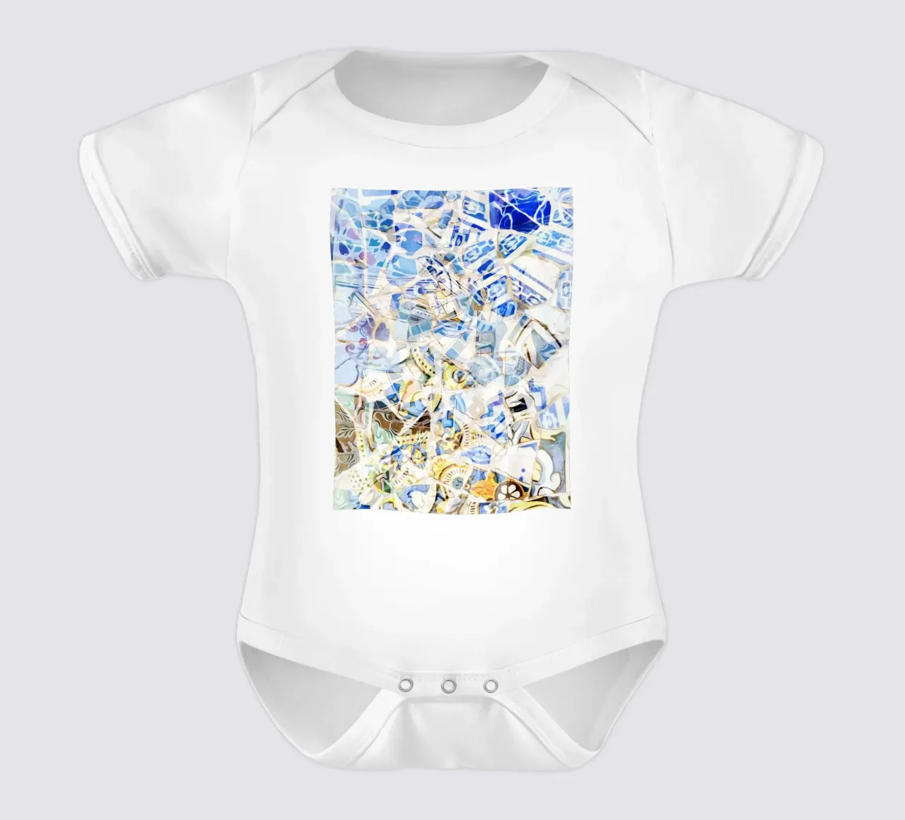 Mosaik von Barcelona 01 Kurzarm Babybody von amini54