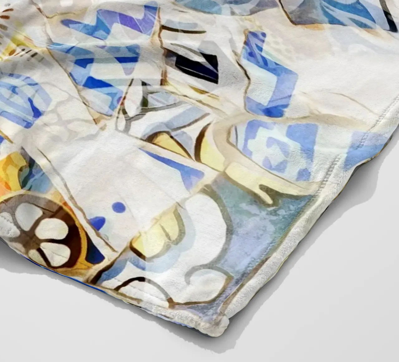 Mosaic of Barcelona 01 fleece blanket by amini54
