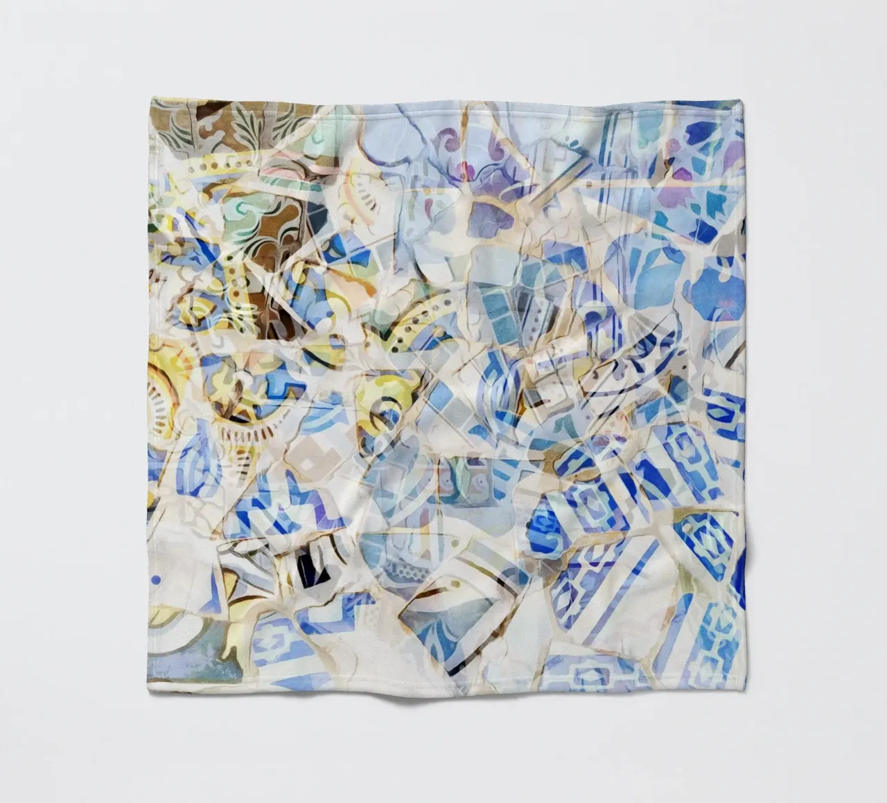 Mosaic of Barcelona 01 fleece blanket by amini54